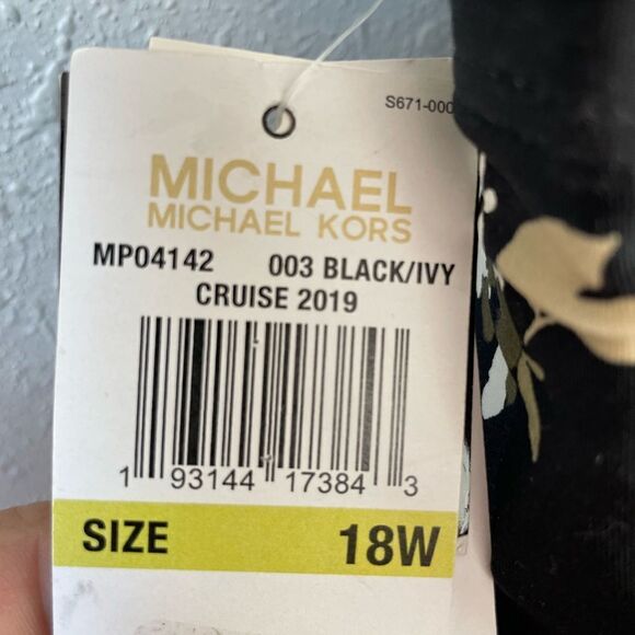 NWT MICHAEL Michael Kors Black Ivy Cruise 2019 Size 18W - Picture 4 of 4